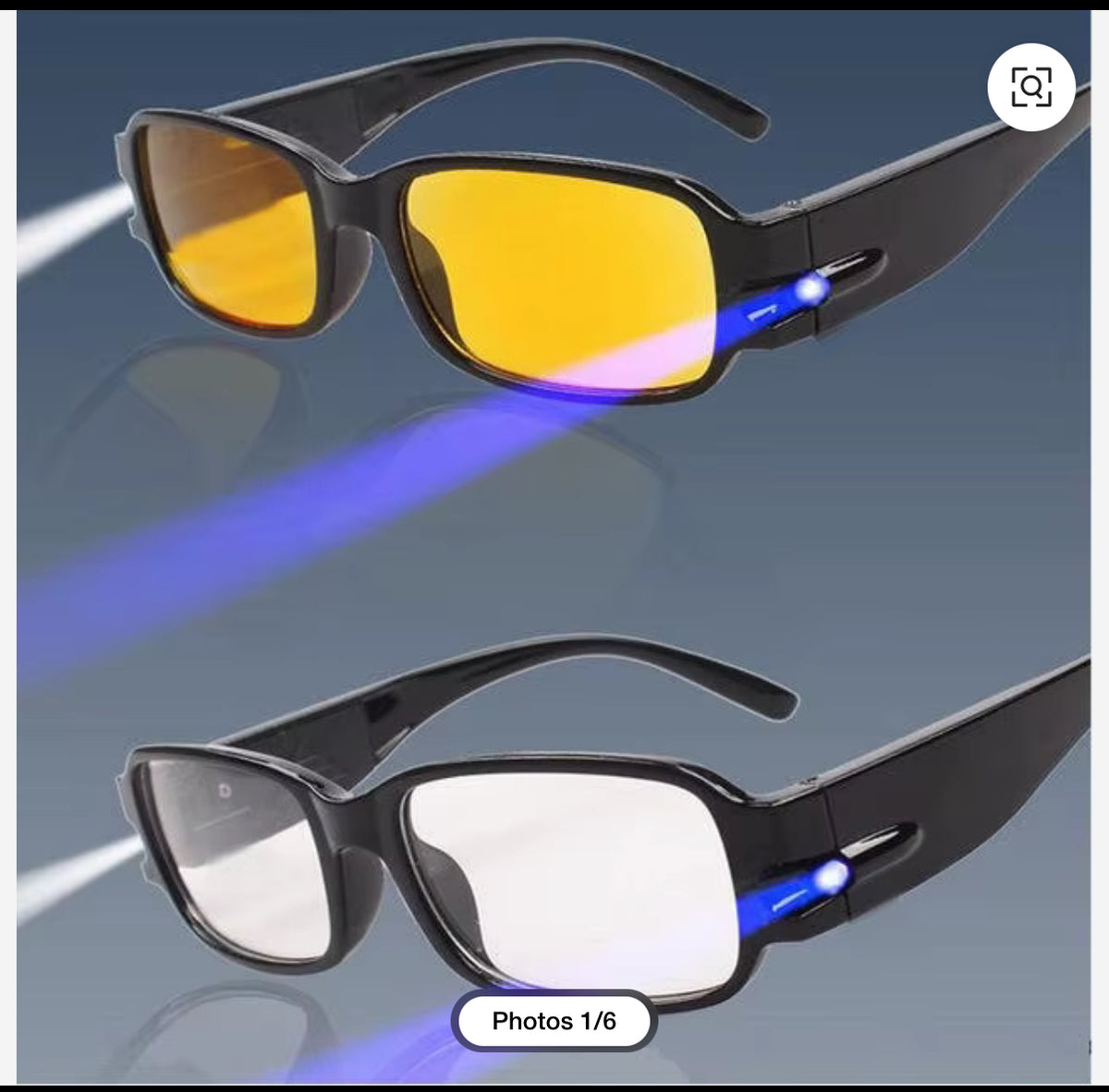 Reading glasses with a LED on the sides for reading at night or a dark place
