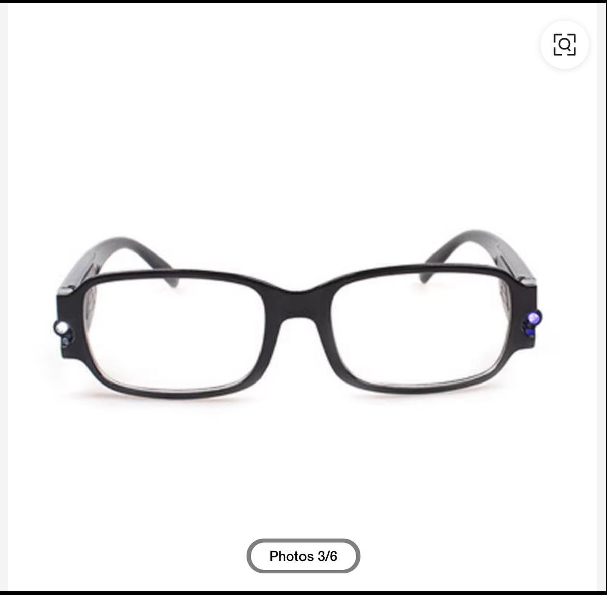 Reading glasses with a LED on the sides for reading at night or a dark place