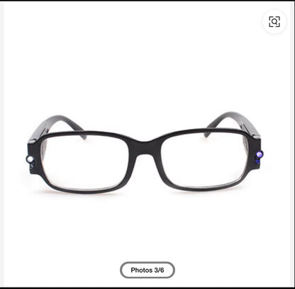 Reading glasses with a LED on the sides for reading at night or a dark place